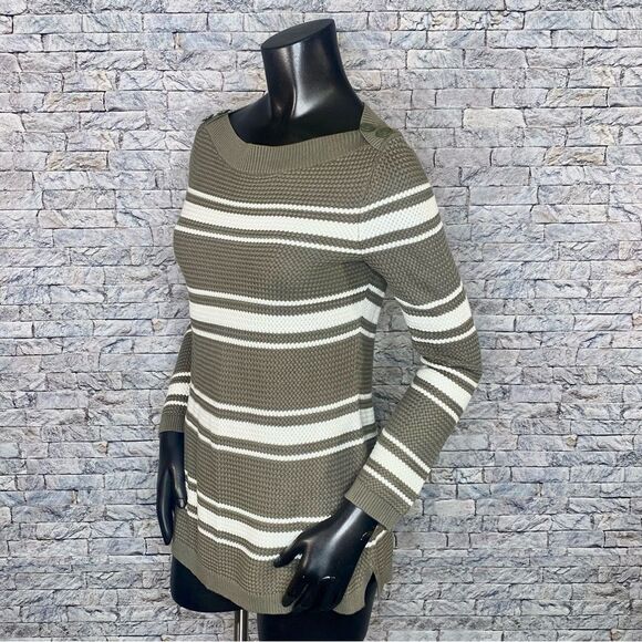 Talbots Basket Weave Striped Sweater Women's Size Small Petite - Picture 3 of 7
